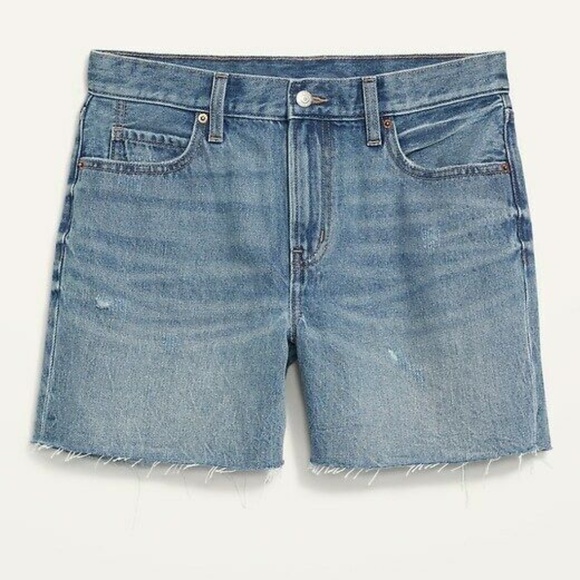 NWT: old navy High-Waisted Slouchy Straight Cut-Off Jean Shorts (22) - Picture 2 of 12